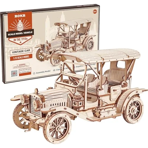 Oferta limitada: ROKR Puzzle 3D Madera Maqueta de Madera para Construir Coche para Niños Adultos, Kits de Modelismo Regalos de Cumpleaños, Vintage Car de 19.96 EUR a 19.96 EUR (ahorro 0%)