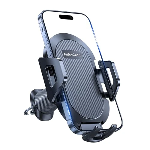 Miracase Soporte Movil Coche [Nuevo Gancho Doble de Acero] Suporte Telemovel Carro para Ventilación de Aire Compatible con iPhone Samsung Xiaomi y Otras Smartphones