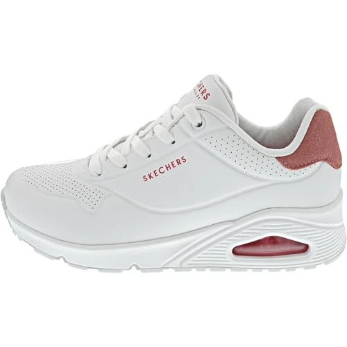 Offerta a tempo: Skechers Uno, Sneaker Donna, White Durabuck Coral Suede Trim, 35 EU - 44% da 89.95 € a 50.39 €