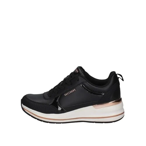 Offerta a tempo: Skechers Lacci da Donna Billion 2 Fine ShineBILLION 2 Mid, Finitura in Vernice Duraleather Nera, 38 EU - 45% da 69.95 € a 38.43 €