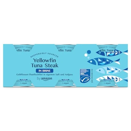 by Amazon Yellowfin Tuna Steak in Brine, 6x80g