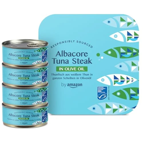by Amazon Albacore Tuna in Olive Oil, 4x160g