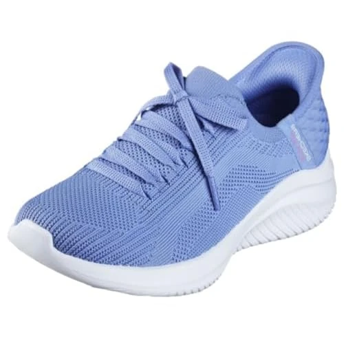 Skechers Baskets PathSneaker Ultra Flex 3.0 Brilliant pour Femme, Bordure Rose en Tricot pervenche, 36.5 EU