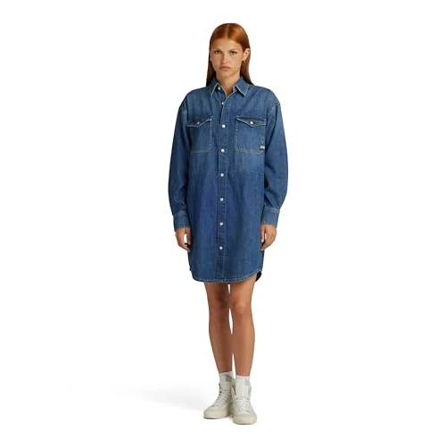 Offerta a tempo: G-STAR Donna Relaxed Drawcord Denim Dress, Blu (faded noosa blue D24353-D252-G310), S - 0.00% da 95.28 € a 95.28 €