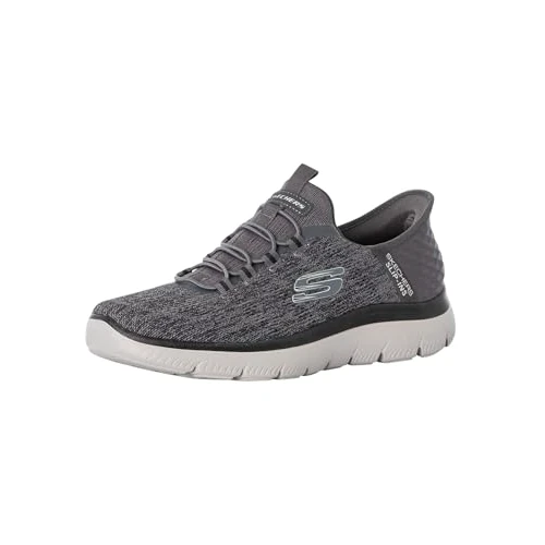 Skechers Homme Summits Key Pace Espadrilles, Charcoal Mesh/Black Trim, 48.5 EU