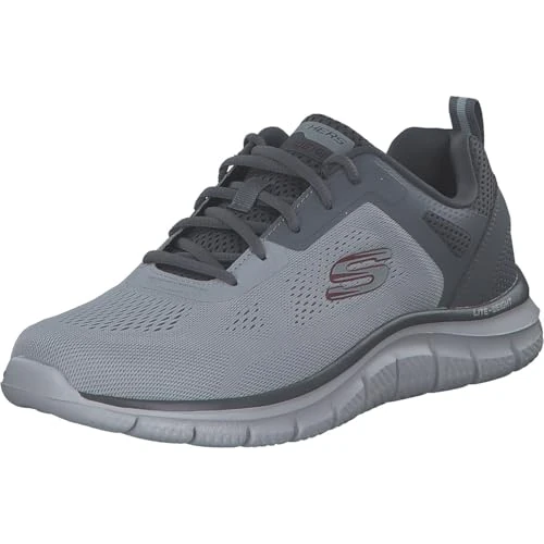 Offerta a tempo: Skechers Traccia più Ampia, Sneaker Uomo, Grigio Ingegnerizzato Mesh Pu Carbone Trim, 41 EU - 38% da 69.95 € a 43.56 €