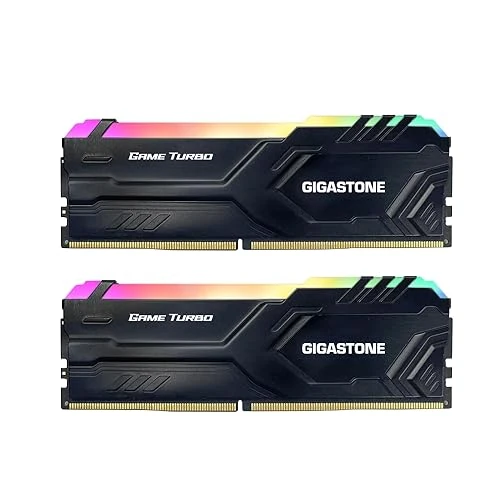 Offerta a tempo: 【RGB DDR4 RAM】GIGASTONE Game TURBO 16GB Kit(2x8GB) DDR4 3200MHz PC4-25600 CL 16-18-18-40 Intel XMP 2.0 AMD Ryzen 1.35V UDIMM 288pin Unbuffered Non ECC Ideale Desktop alta prestazione Memoria-Nero - 10% da 148.99 € a 134.45 €