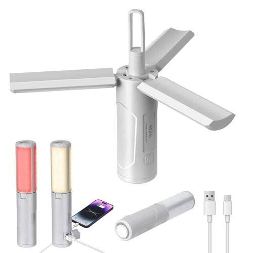 Limitiertes Angebot: LED Campinglampe, Camping Lampe Wiederaufladbare, LED Camping Laterne Faltbar, IP44 Wasserdicht, Outdoor Lampe für den Garten, für Camping, Notfall, Zelt, Reisen, Notstrombank von 7.99 EUR auf 7.99 EUR (Spare 0%)