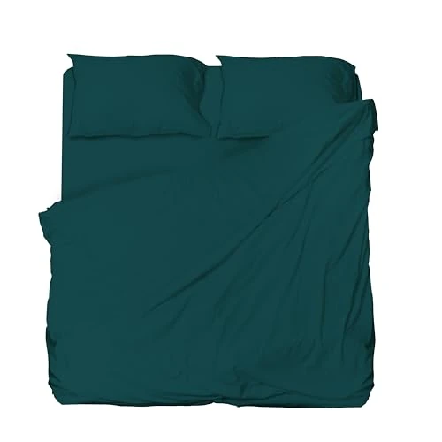 Limited-time offer: hermet Microfibre Double Bed Sheet Set, Teal, Complete Bed, Top Sheet, Fitted Sheet, Pair of Pillowcases, Winner from 15.74 GBP to 15.74 GBP (save 0%)