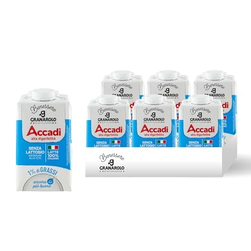 Begrenztes Angebot: Granarolo, Accadì UHT Milch 500 ml, 6 Packungen mit 100% italienischer Milch, laktosefrei und nur 1% Fett, nicht beschwerend und zu jeder Tageszeit geeignet, reichhaltige Kalziumquelle von 6.90 EUR auf 6.54 EUR (Rabatt 5.9%)