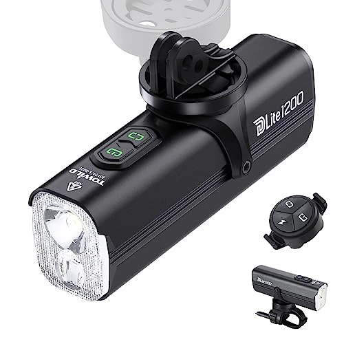 Offerta a tempo: towild 1800 Lumen Luci Bici, Luce Anteriore Intelligente Bicicletta a Doppia Sorgente Luminosa Faro Bicicletta LED Tipo C Ricaricabile da 5000mAh Supporta l'installazione Inversa, DLite1800 - 48% da 99.99 € a 51.99 €
