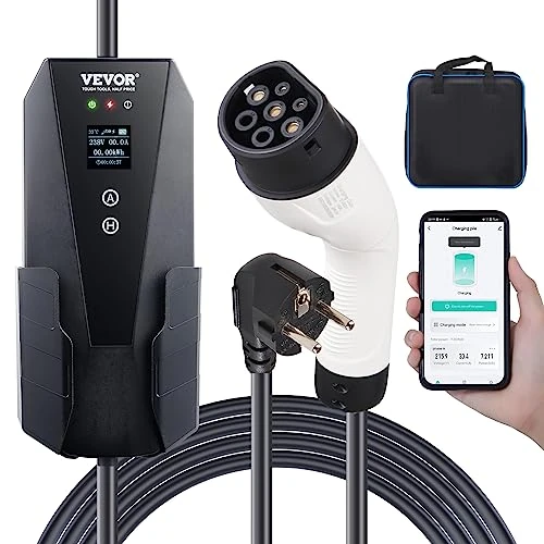 Offre limitée : VEVOR Chargeur EV Portable Type 2 Chargeur Voiture Électrique 16 A 3,7 kW avec Câble de Charge 7.5 m Prise CEE 7/7 Écran LCD Home EV IEC62196 Étanche IP66 avec Sac de Rangement Crochet Câble de Charge de 115.90 € à 109.90 € (5% de remise)