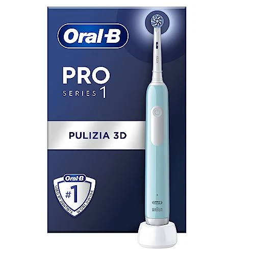 Oral-B Pro Series 1 akumulatorowa elektryczna szczoteczka do zębów, czujnik ciśnienia, bateria o długiej żywotności, 1 x główka, 1 x elektryczna szczoteczka do zębów, niebieska, pomysł na prezent