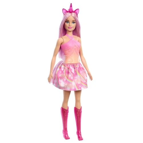 Oferta ograniczona: Barbie Unicorn Doll with Pink Fantasy Hair, Colorful Outfit & Unicorn-Themed Accessories, HRR13 z 36.00 PLN na 36.00 PLN (zniżka 0%)