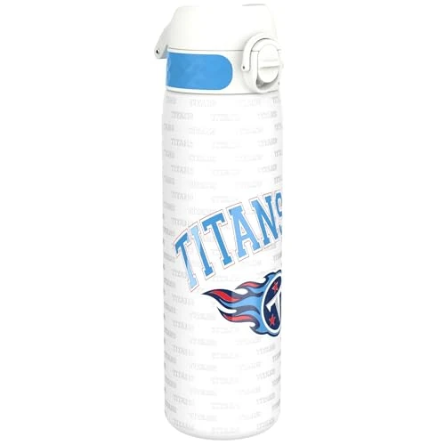ion8 NFL Tennessee Titans Botella De Agua De Acero Ligera, 600 ml/20 oz, Sin Aislamiento, A Prueba De Fugas, Fácil De Abrir, Cierre Seguro, Apta Para Lavavajillas, Tapa Abatible, Cabe En Portavasos