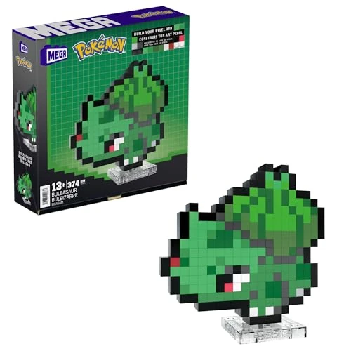 Limited-time offer: MEGA Pokémon Action Figure Building Set, Bulbasaur with 374 Pieces and Pixel Retro Style, for Table or Wall Decor, Build & Display Toy for Collectors, HTH75 from 13.49 £ to 13.49 £ (save 0.00%)
