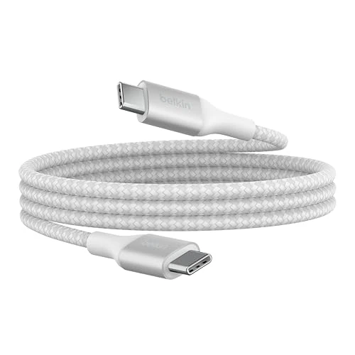 Oferta limitada: Belkin BoostCharge cable USB-C a USB-C, cable tipo C de carga rápida con Power Delivery de 240 W, certificación USB-IF, compatible con iPhone 16 y 15, MacBook, Chromebook, Galaxy y otros, 1 m, blanco de 19.99 EUR a 18.50 EUR (ahorro 7%)