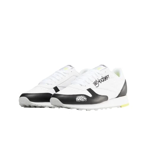 Reebok Classic Leather Adidasy Uniseks, CBLACK/FTWWHT/ACIYEL, 34 EU