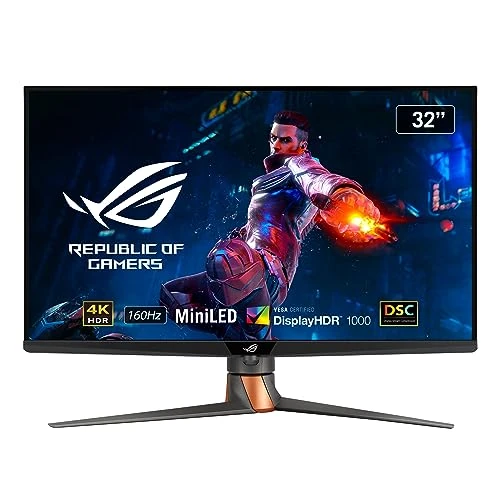 ASUS ROG Swift PG32UQXR monitor do gier 4K UHD 32" 160 Hz, 1 ms GtG, Adaptive Sync, FreeSync, DisplayHDR 1000 - Fast-IPS FALD, Quantum Dot, 16:9, 3840 x 2160, DP, HDMI 2.1, koncentrator USB, czarny