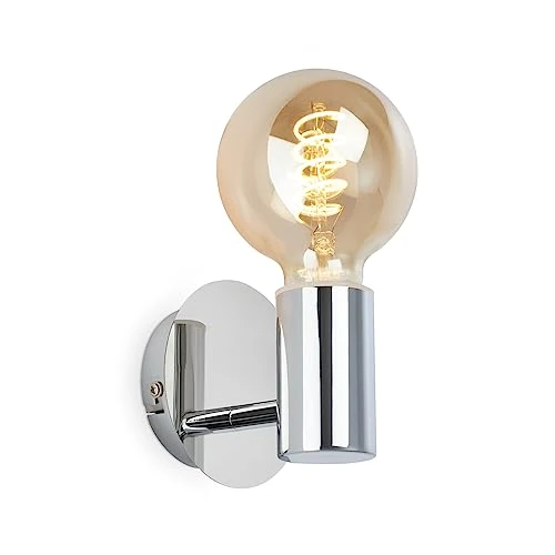 Offerta a tempo: BRILONER- Lampada da parete interna, Lampada da parete interna, Lampada da bagno, a prova di schizzi, Lampada da bagno, a specchio, 1x E27, Cromata - 0.00% da 29.95 € a 29.95 €