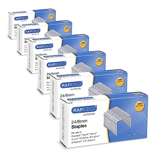 Limited offer: Rapesco 1736 Business Pack: 24/6mm (No.16) Galvanised Staples, 6 Boxes of 5000 from 29.96 EUR to 18.32 EUR (save 39%)