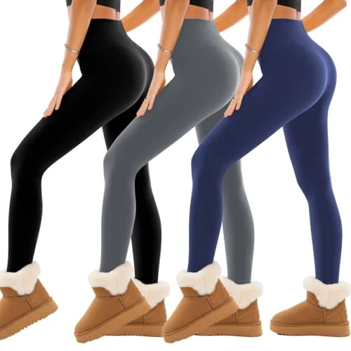 Offre limitée : SINOPHANT Legging Polaire Femme Hiver Thermique Noir/Marine/Gris LXL | Leggings Legging Chaud Femme Taille Haute Élastiques pour Le Sport Pantalon de 26.99 € à 19.84 € (26% de remise)