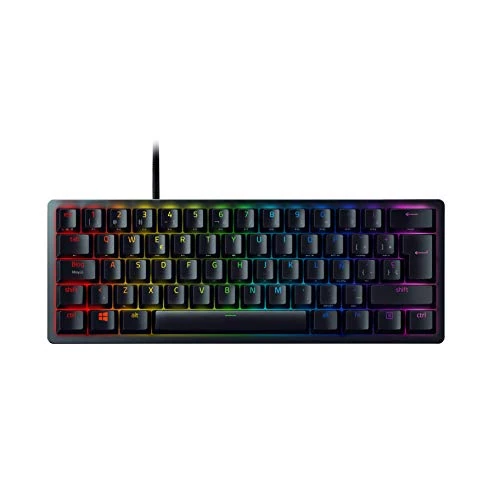 Oferta ograniczona: Razer Huntsman Mini (fioletowy przełącznik) 60% kształt klawiatury do gier (przełączniki optyczne - zatrzaskowe, osłony klawiszy PBT Doubleshot) układ IT, czarny z 524.64 EUR na 524.64 EUR (znizka 0%)