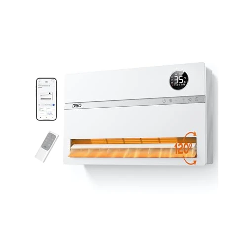 Offerta a tempo: Dreo Radiateur mural intelligent, chauffage électrique pour chambre, oscillation verticale 120°, thermostat réglable, télécommande, minuterie 24h, installation facile, compatible Alexa, WH719S - 0.00% da 139.99 € a 139.99 €