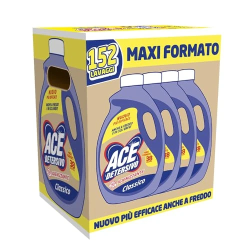 ACE Détergent Désinfectant Classique, Carton de 4 Flacons x 38 Lavages