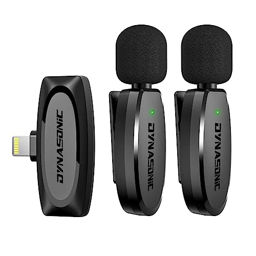 Tijdelijke aanbieding: DYNASONIC DM-Pro 01-pakket (2e generatie) 2 professionele draadloze microfoons voor iPhone. Mobiele lavalier reversmicrofoon (2,4 GHz) Facebook Tiktok Video Vlog Youtube van 36.55 EUR naar 36.55 EUR (korting 0%)
