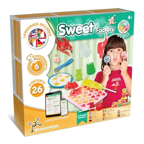 Limitiertes Angebot: Science4you Süßigkeitenfabrik für Kinder - Machen Sie Ihre eigenen Süssigkeiten, Lutscher und vieles mehr, 26 Inhalt, Spiel und Spielzeug, Geschenk für 8+ jahre Junge und Mädchen von 24.99 EUR auf 13.29 EUR (Spare 47%)