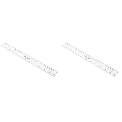 Westcott 12-Inch 300 mm Plastic Ruler - Clear (Pack of 2)