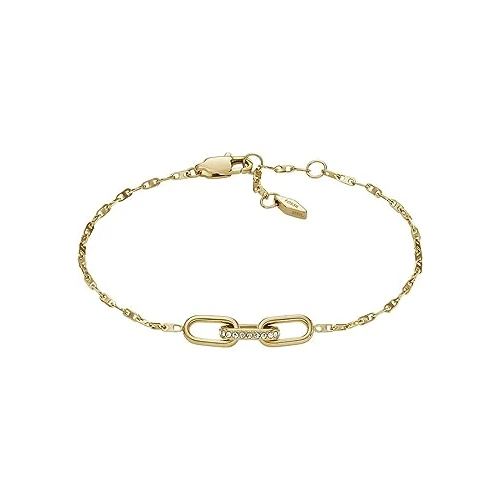 Fossil Damen-Gliederarmband Heritage D-Link Edelstahl goldfarben, JF04525710