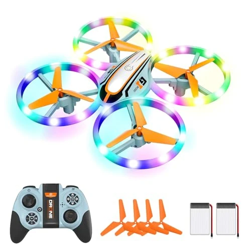 Tijdelijke aanbieding: i9 Drone voor kinderen, RC Quadrocopter met LED-verlichting, headless modus, hoogtebehoud, 3D-flip en 2 batterijen, speelgoedgeschenken voor jongens, meisjes en beginners van 59.99 EUR naar 59.99 EUR (korting 0%)