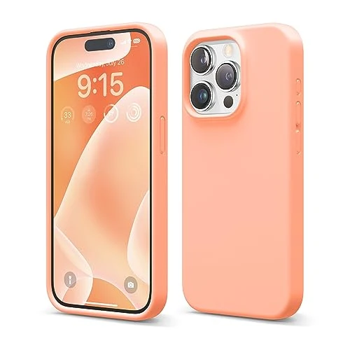 Offre limitee: elago Coque Silicone Liquide Compatible avec iPhone 15 Pro, Qualité Supérieure, Coque Protection Intégrale [Structure Antichoc 4 Couches], Doublure Microfibre Douce Anti-Rayures (Saumon) de 15.99 EUR a 12.79 EUR (economie 20%)