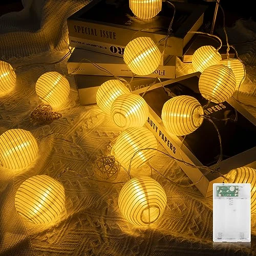 AGOTD 16 LEDs 3 m Battery Powered Lantern String Lights for Indoor/Outdoor Decoration for Home, Garden, Party and Ceremony