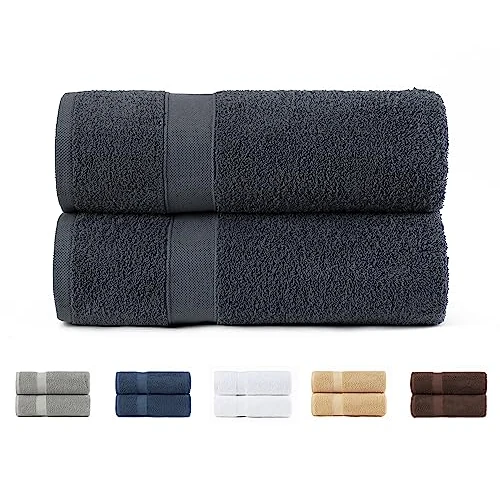Zeitlich begrenztes Angebot: Todocama 2 große Badetücher, 100% Baumwolle, 550 g/m², extra weich, sehr saugfähig und schnell trocknend, Maße 100 x 150 cm, Dunkelgrau von 29.99 € auf 20.99 € (30% Rabatt)