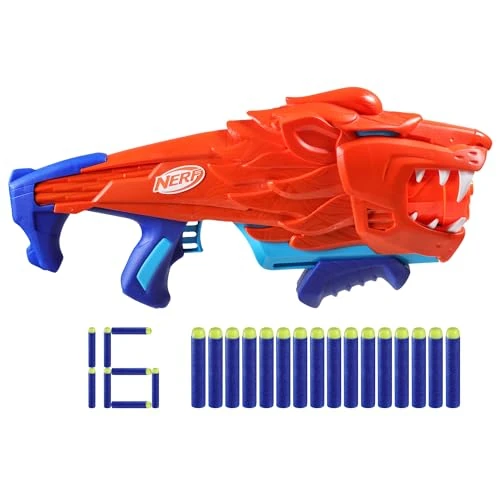 Zeitlich begrenztes Angebot: Nerf Junior Wild Lionfury, Easy Play Dart-Blaster, 16 Nerf Elite Darts als Munition, Nerf Blaster Löwen-Spielzeug, Outdoor Spielzeug für Jungen ab 6 Jahren von 26.99 € auf 18.50 € (31% Rabatt)