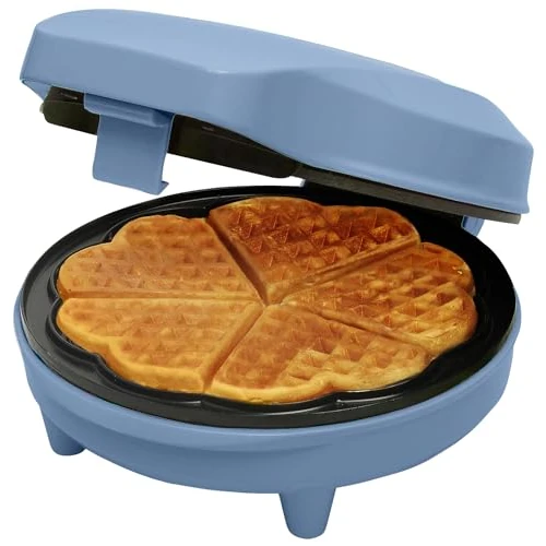 Offerta a tempo: Bestron Waffle Maker, piastra per waffle a forma di cuore, macchina per waffle con antiaderente & indicatoro luminso, collezione Sweet Dreams, 700 watt, colore: Blu - 17% da 21.65 € a 17.99 €