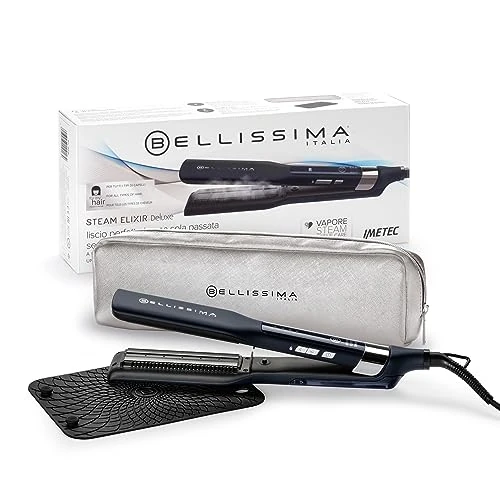 Offerta a tempo: Bellissima Imetec Steam Elixir Deluxe, Piastra a Vapore Professionale, Capelli Lisci in una Sola Passata, Tecnologia Avanzata, Ceramica & Olio Argan, 4 Temperature, Tappetino Termoresistente - 5% da 95.00 € a 89.99 €