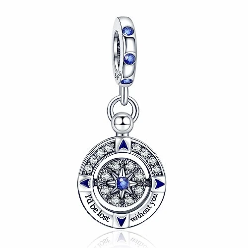 Annmors Ciondolo Argento Sterling 925 Charm Bead Compatibile Bracciale e Collane Europei I'd Be Lost Without You Perline zirconi