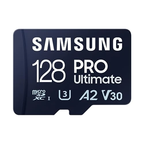 Oferta ograniczona: Samsung Karta Microsd Pro Ultimate i Adapter SD, 128 GB, do Smartfonów, Dronów i Kamer Sportowych, Uhs-I U3, 200 MB/s Odczyt, 130 MB/s Zapis, Mb-My128Sa/Ww z 77.20 EUR na 77.20 EUR (znizka 0%)