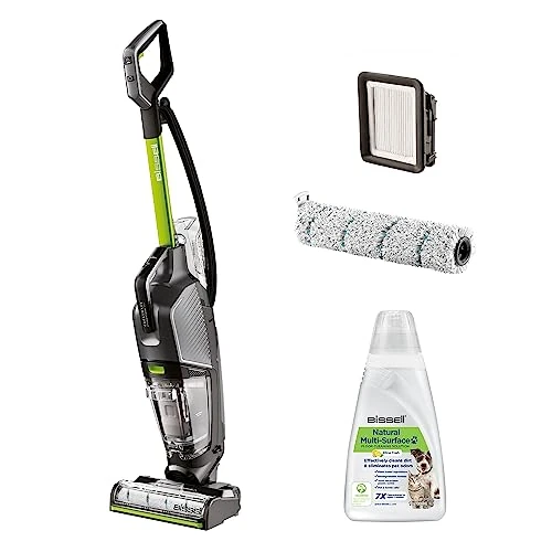 Bissell CrossWave HydroSteam Pet, Aspirateur Balai Laveur à Câble, Aspire, Lave & Sèche, Nettoyeur Vapeur Puissant, Idéal pour Ménages avec Animaux Domestiques, Nettoyeur a Eau Multi-Surfaces, 3517N