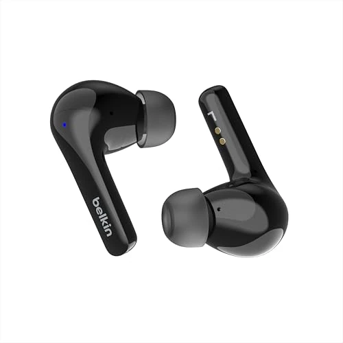 Offre limitee: Belkin Écouteurs SoundForm™ Motion True Wireless avec suppression du bruit de fond (étui de recharge sans fil, deux micros, IPX5, résistance à l'eau, Bluetooth, pour iPhone et Samsung, noirs) de 49.99 EUR a 44.39 EUR (economie 11%)