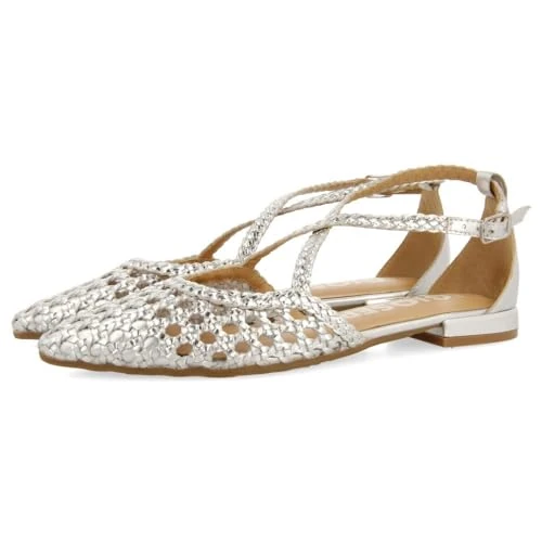 Offre limitée : BALLERINES EN CUIR ARGENTÉ AVEC DES TRESSAGES POUR FEMME LESKOVIC de 89.95 € à 64.95 € (28% de remise)