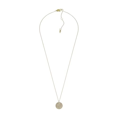FOSSIL Women's gold tone Stainless Steel with lobster clasp closure Round pendant necklace