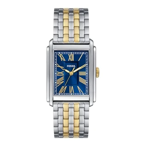 Offerta a tempo: Fossil Orologio Carraway da uomo, Movimento al quarzo a tre lancette con cinturino in pelle o acciaio inossidabile, 30 mm, Tono oro e argento - 71% da 199.00 € a 57.22 €