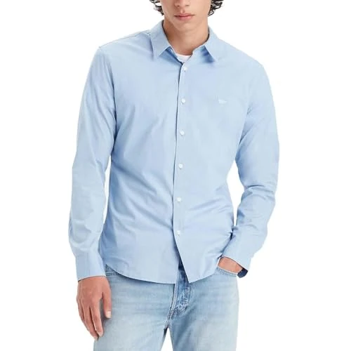 Levi's Herenoverhemd met lange mouwen voor batterij, Housemark, Soft Chambray Blue, L