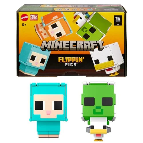 Offerta a tempo: Mattel Minecraft - Flippin' Figs Pecora e Pollo, confezione da 2 personaggi 2 in 1 trasformabili, alti 10 cm e con design pixelato, ispirati all videogioco, giocattolo per bambini, 6+ anni, HXK17 - 19% da 12.07 € a 9.74 €