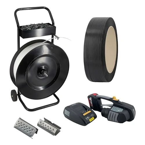 Offerta a tempo: IMBALLAGGI 2000 - Kit Reggiatura con Carrello Porta Attrezzi in Ferro per Reggiatura con Cassetta Porta Attrezzi + Reggia in Polipropilene + Tendireggia a Batteria - Attrezzi da Lavoro per Imballaggio - 5% da 2885.84 € a 2741.55 €